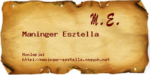 Maninger Esztella névjegykártya
